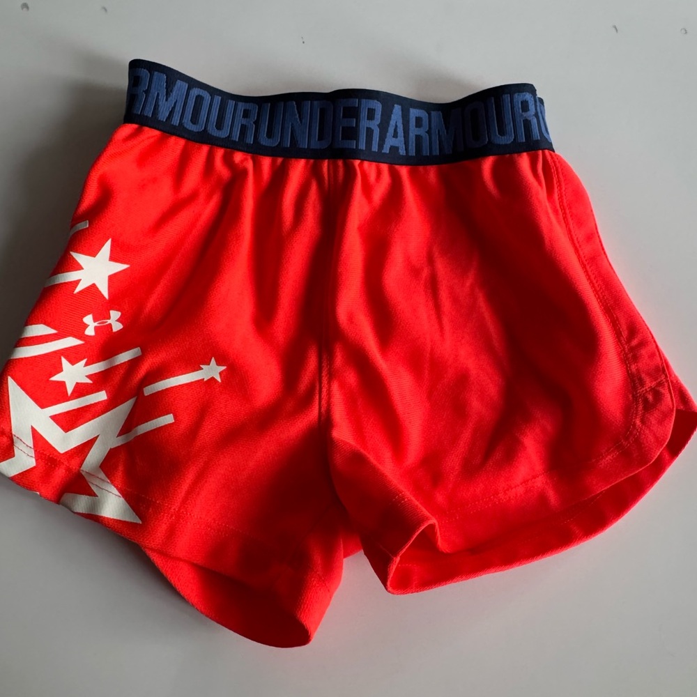 Under Armour Bright Orange Athletic Shorts 3T